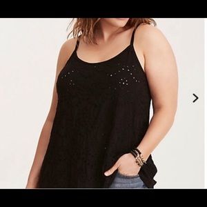 Torrid Black eyelet hole tank top